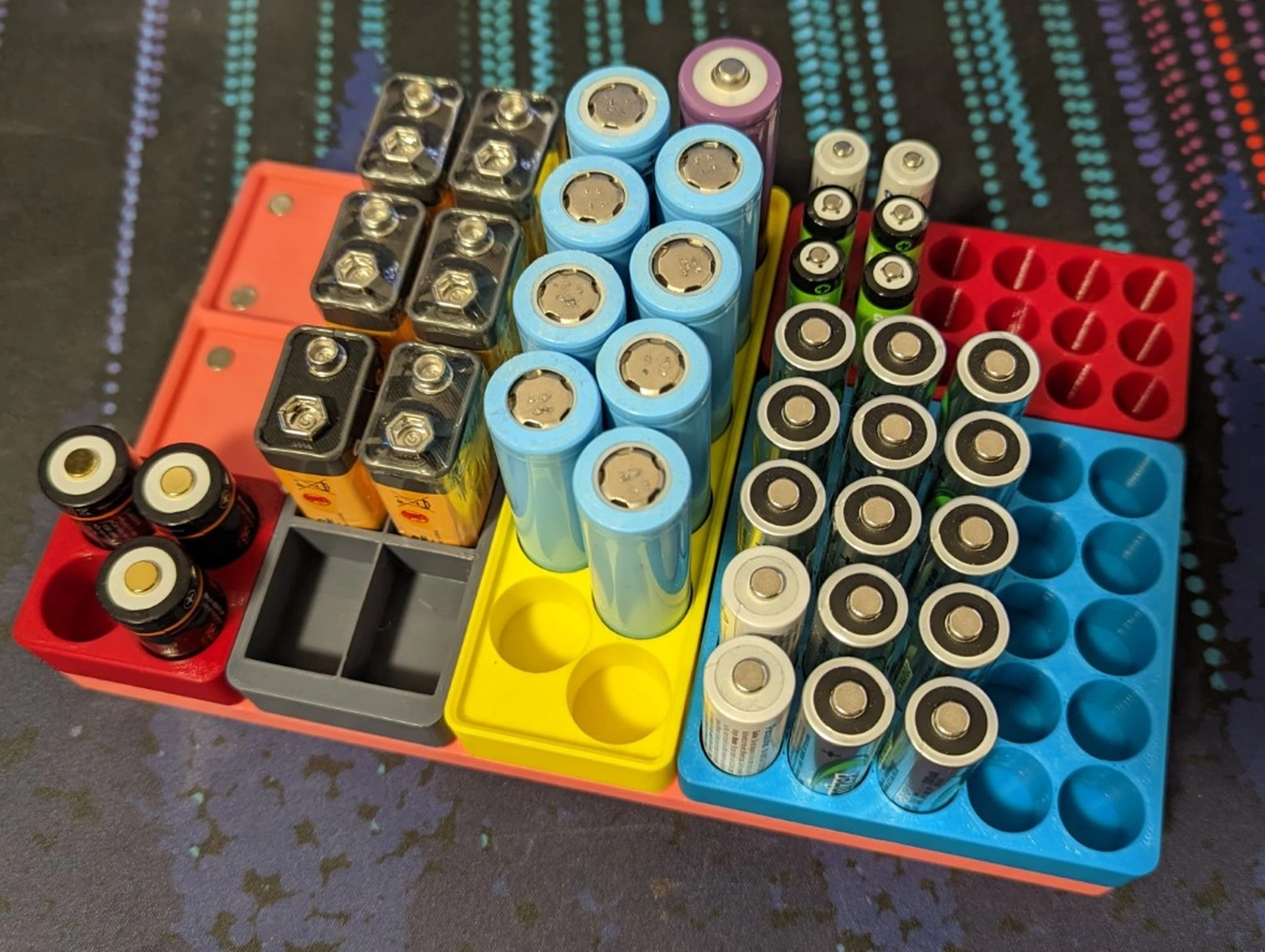 Gridfinity AAAA Battery Trays (multiple sizes)