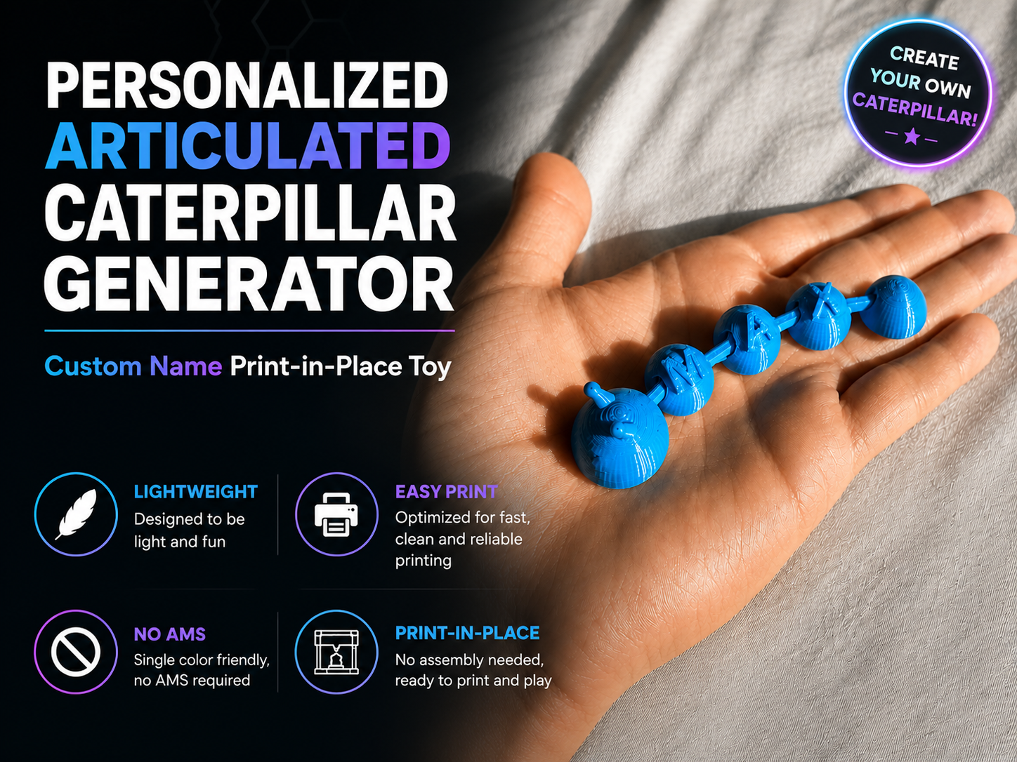 Personalized Articulated Caterpillar Generator