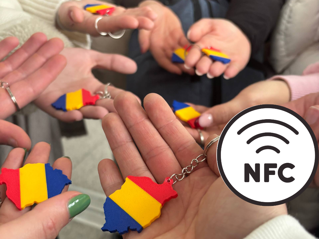Romania Flag NFC Keychain (NTAG 215 Embedded)