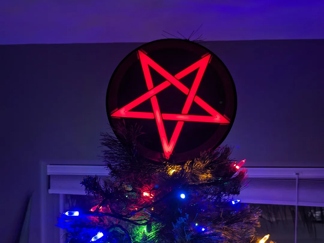 Light Up Pentagram with Christmas Tree  Attachment