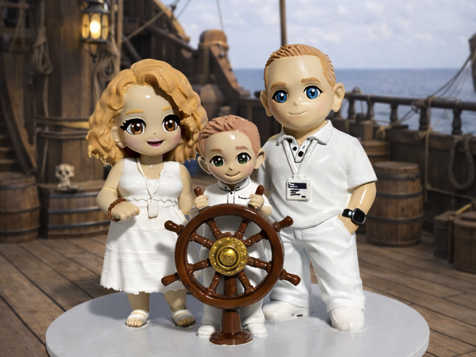 Cute Pirate Family Figurine STL (Easy Print)