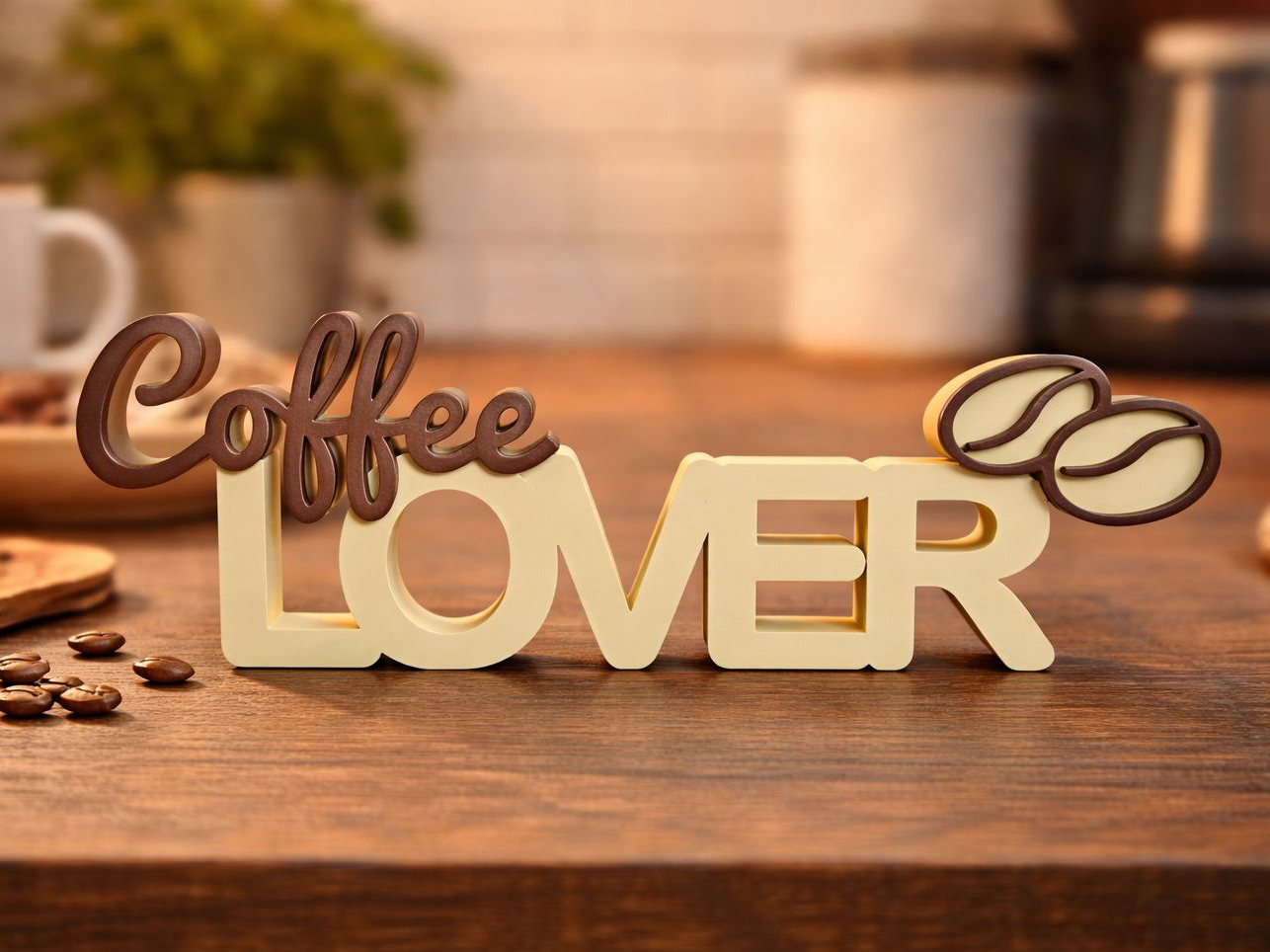 Coffee Lover - Persönlicher 3D-Schriftzug