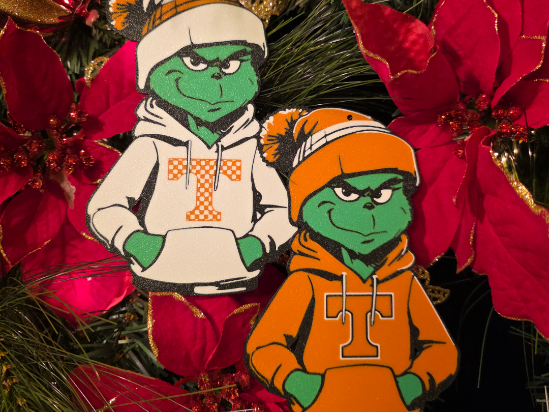 Grinch Tennessee Vols Ornaments - 2 Designs