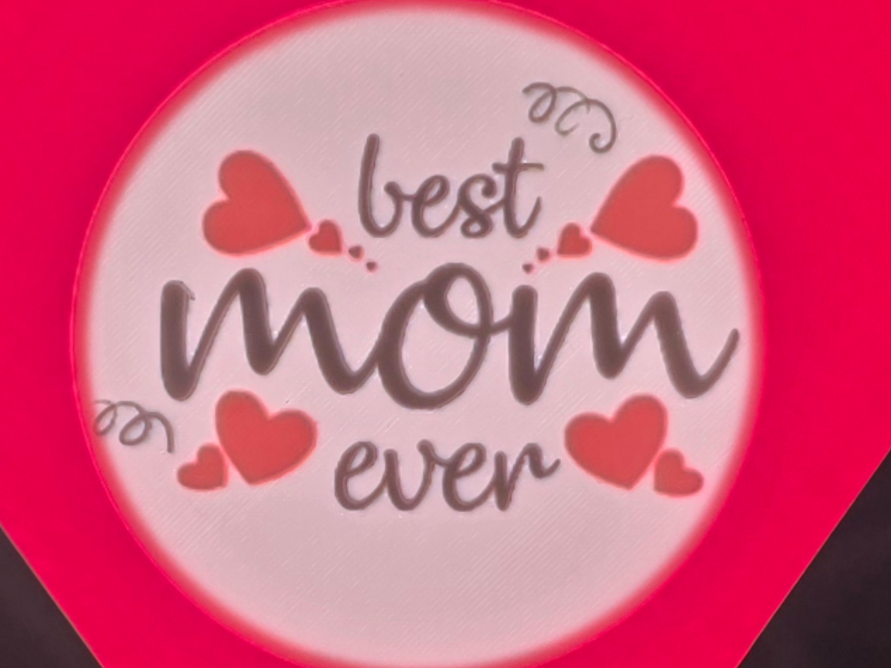 BEST MOM EVER INSERT LITHOPHANE FOR HEART CORE