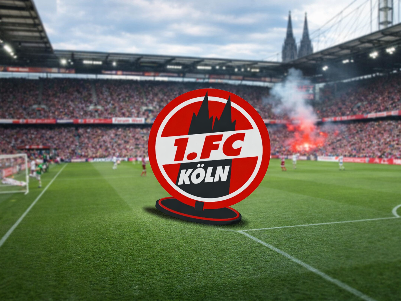 1 FC Köln Logo Stand doppelseitig