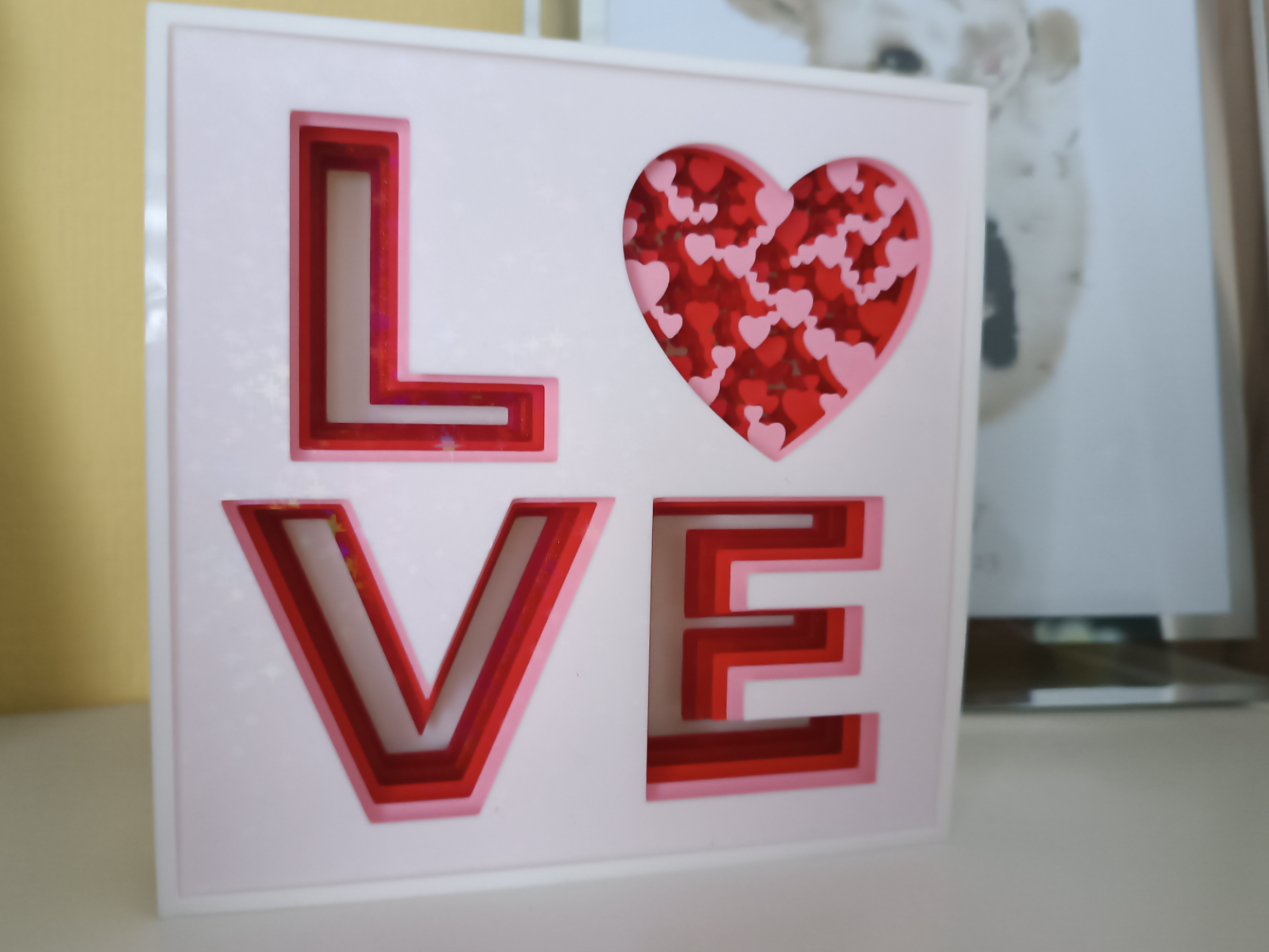 Valentine LOVE Heart Shadow Box