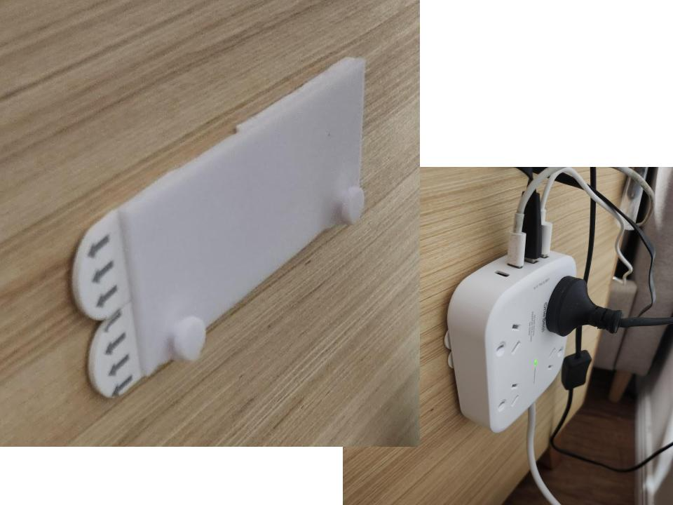 Customizable power board hanger for adhesive strip