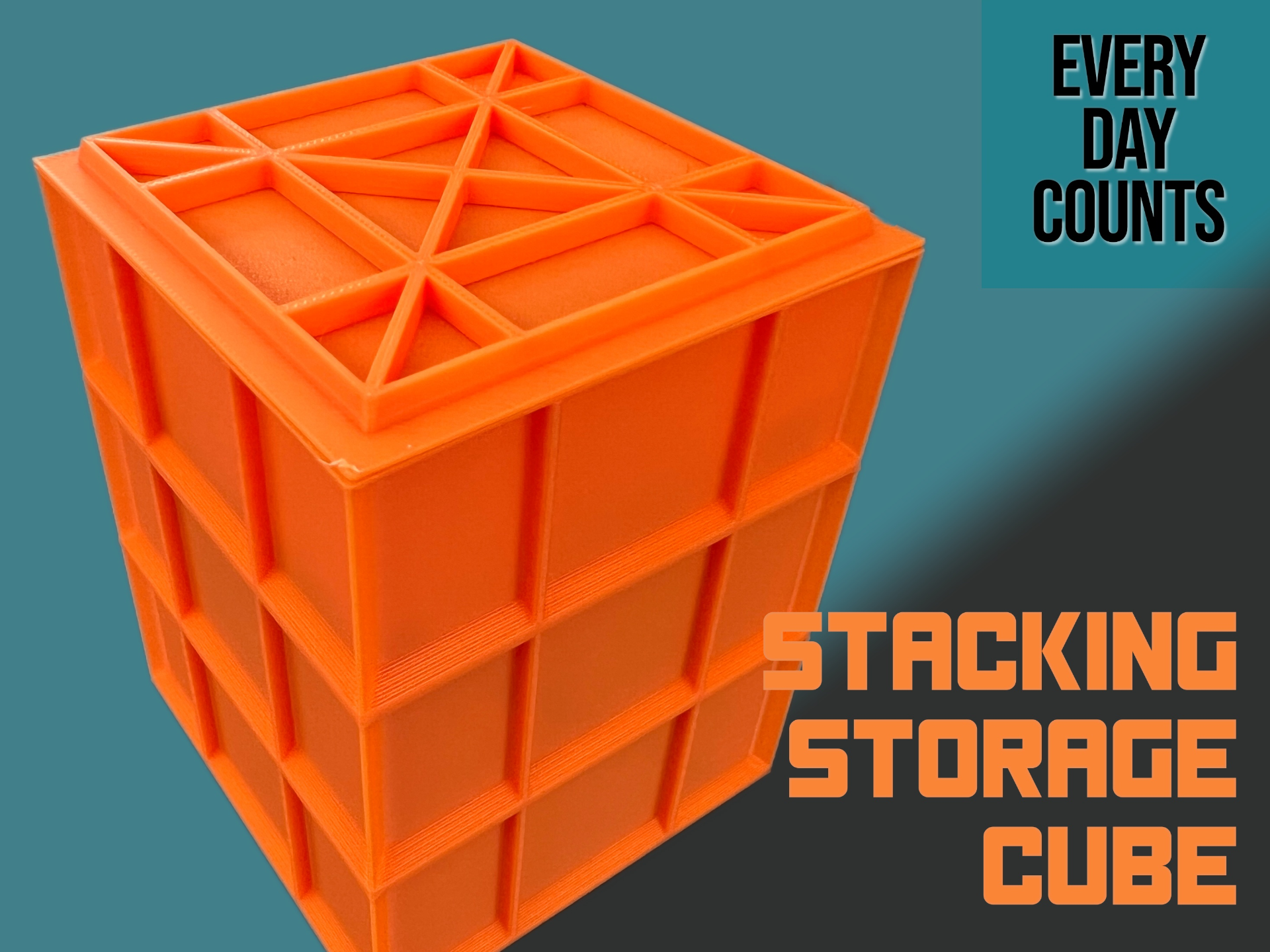 Stackable cube for storage - 80x80x100h mm