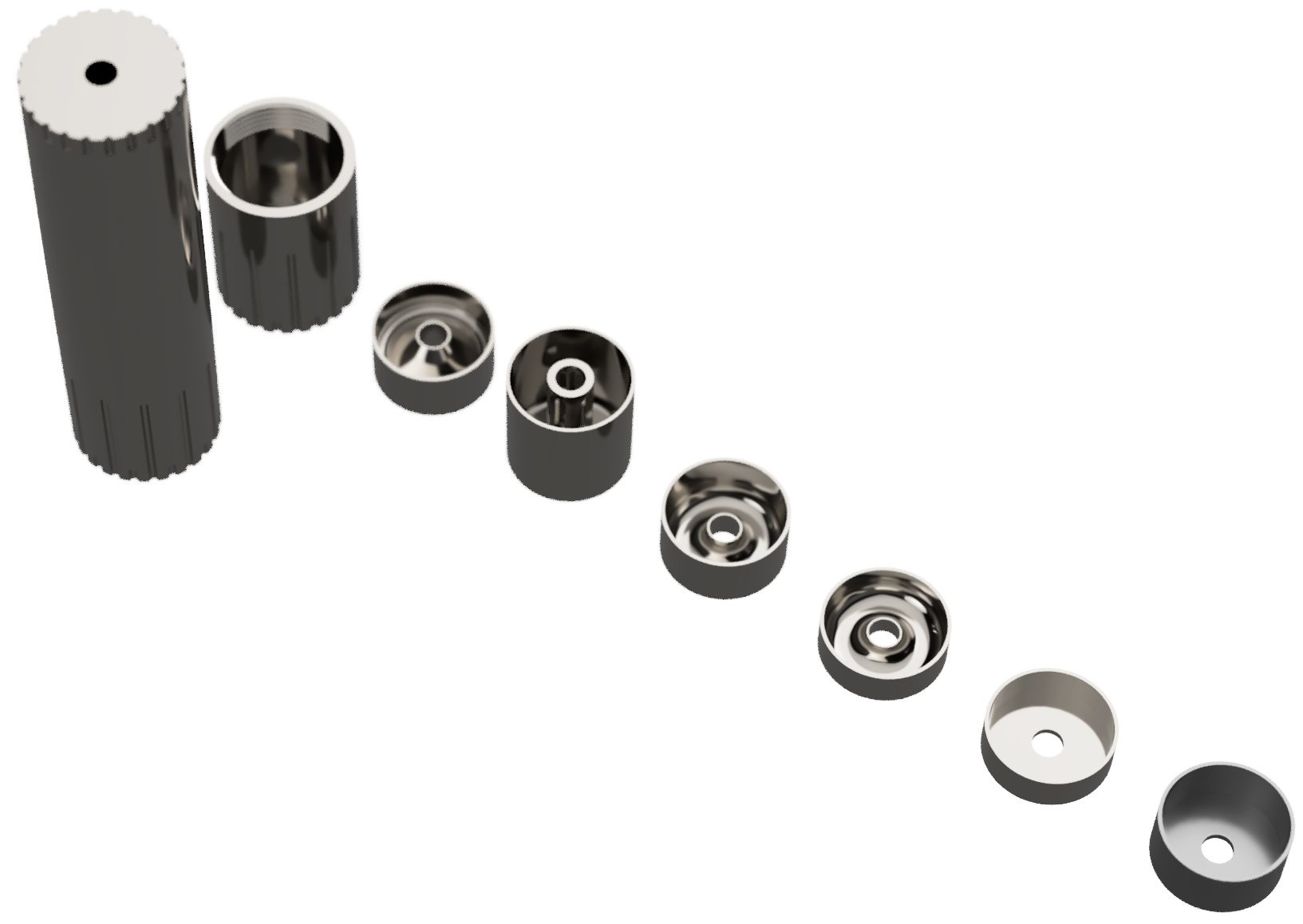 Modular airgun moderator / silencer .22 to .25