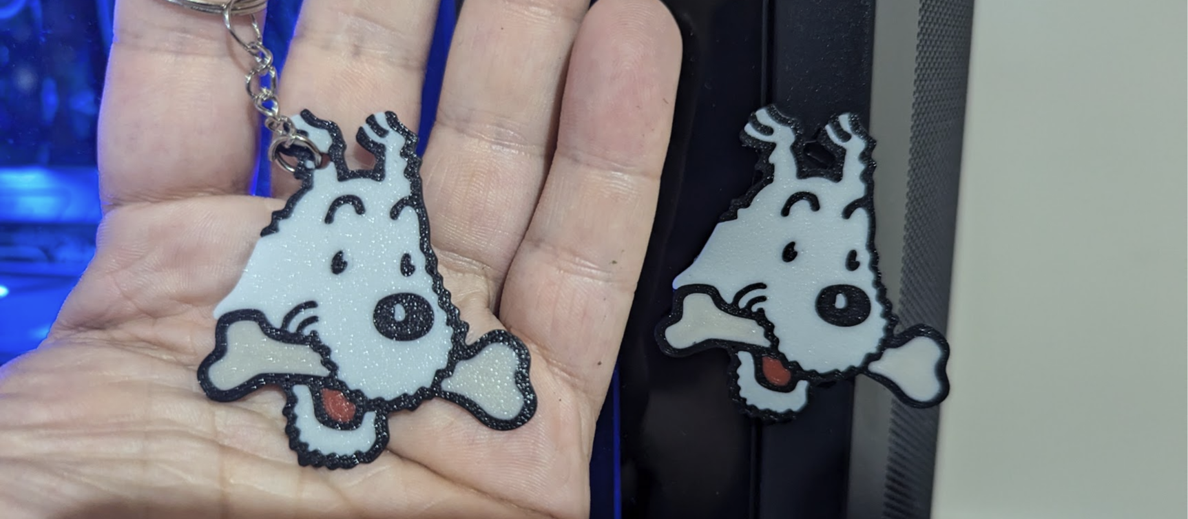 Milou (Tintin) Face Magnet + Keychain model