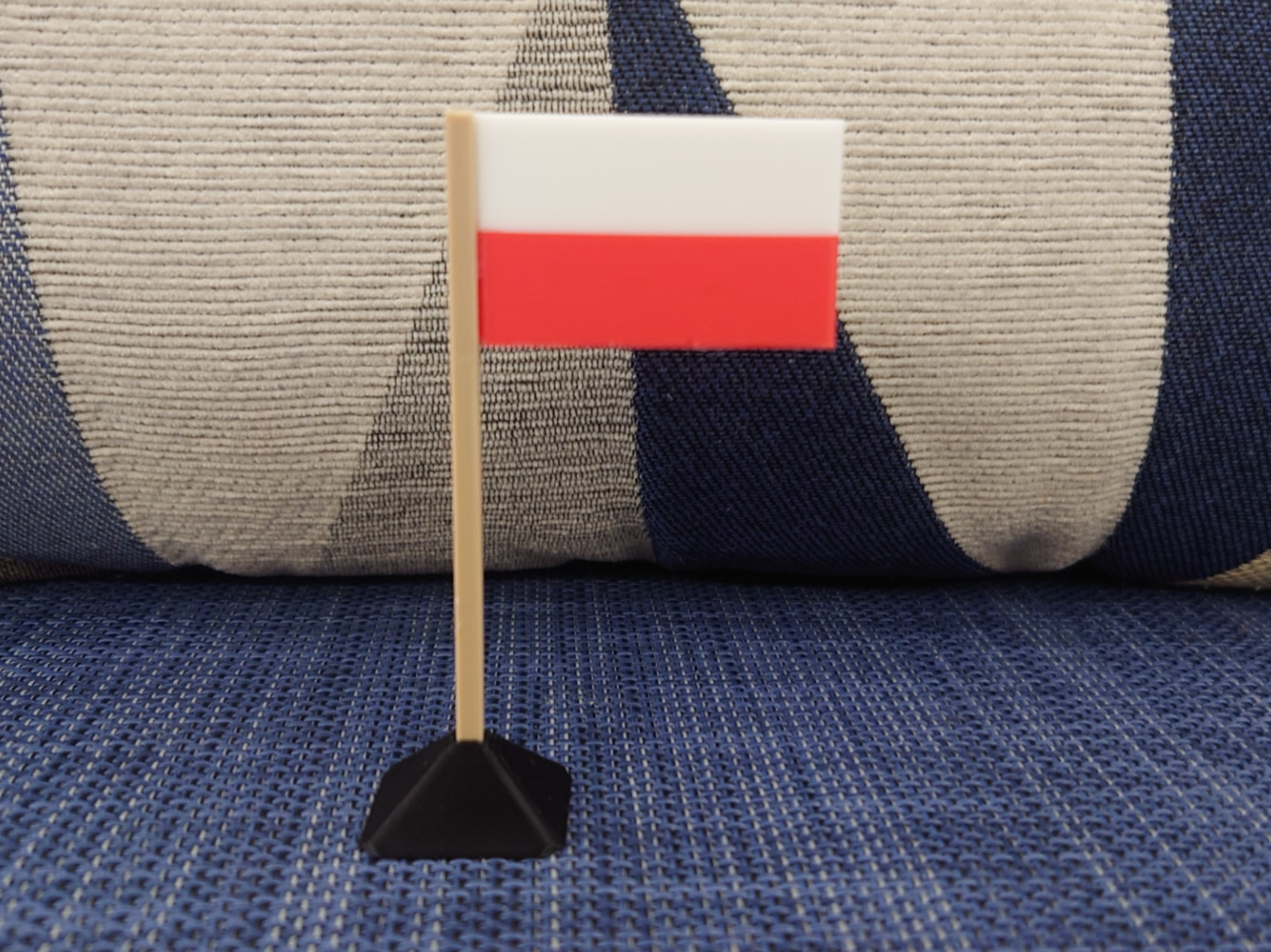 Polish flag with mast.
