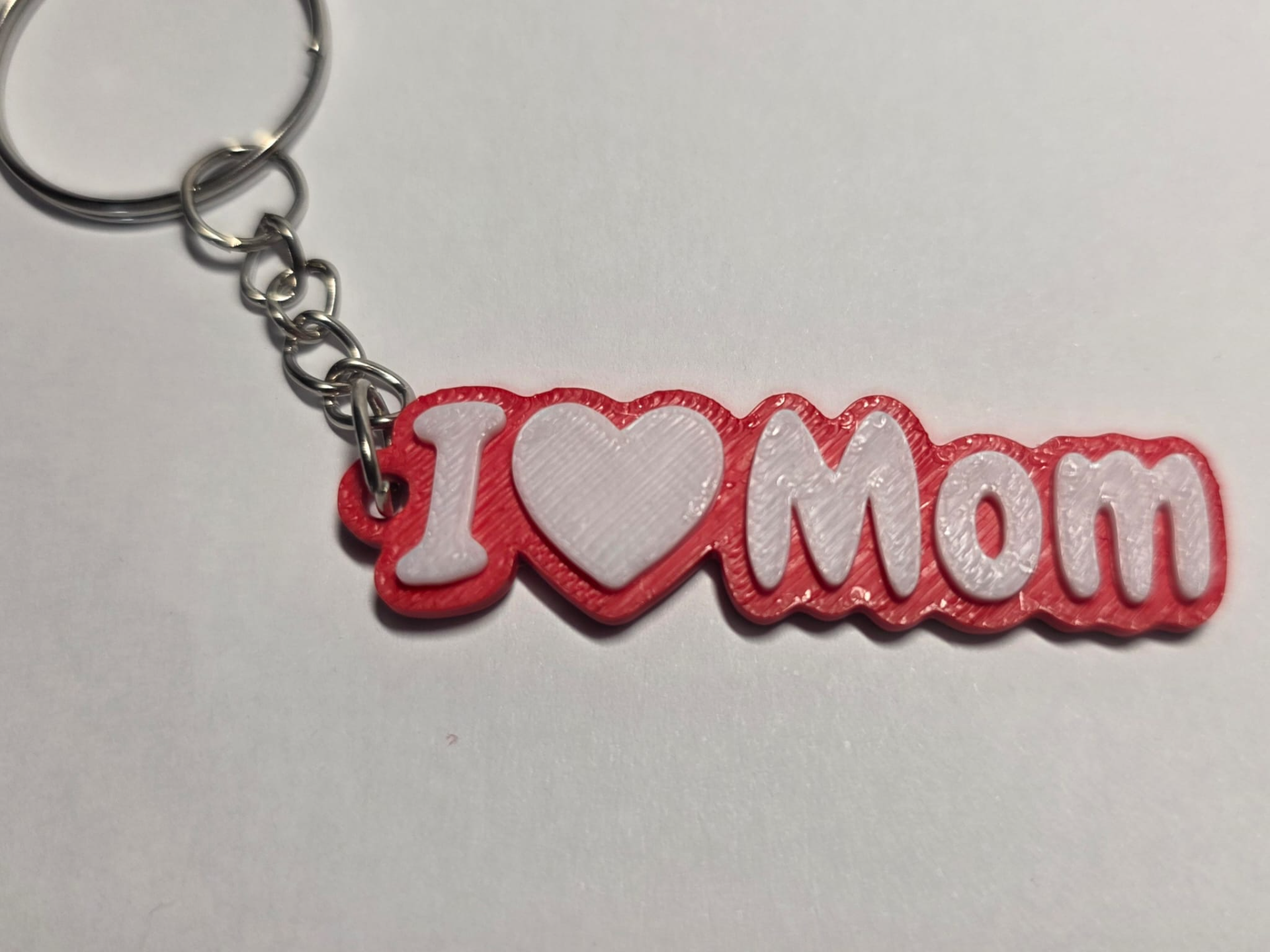 I Love Mom Keychain