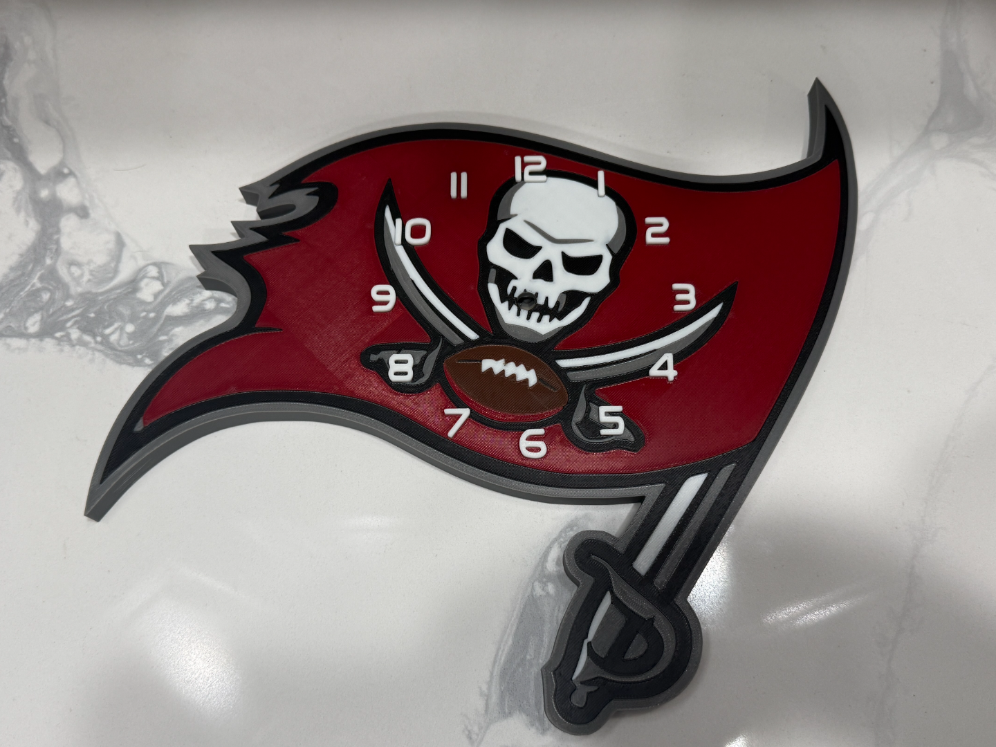 Tampa Bay Buccaneers Flag H2C Clock