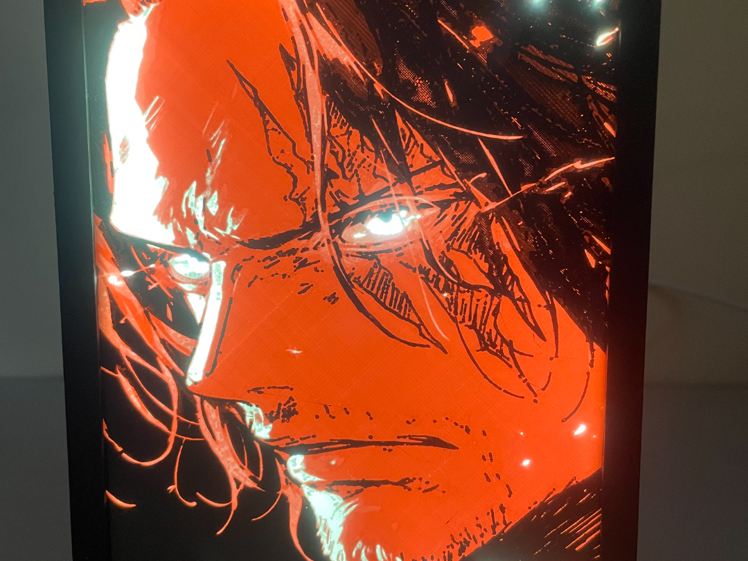 One Piece Shanks Lightbox Neon Frame