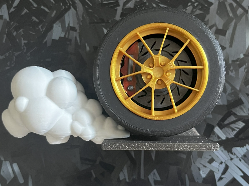 Spin wheel burnout desk gadget