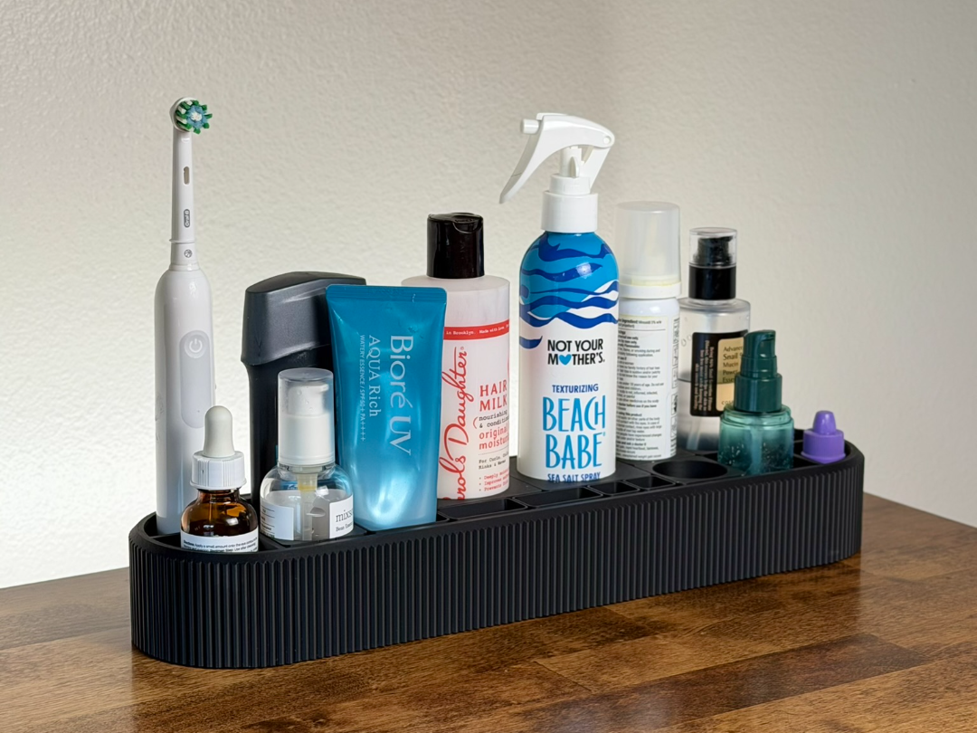 Modern Ribbed Bathroom Organizer Gridfinity