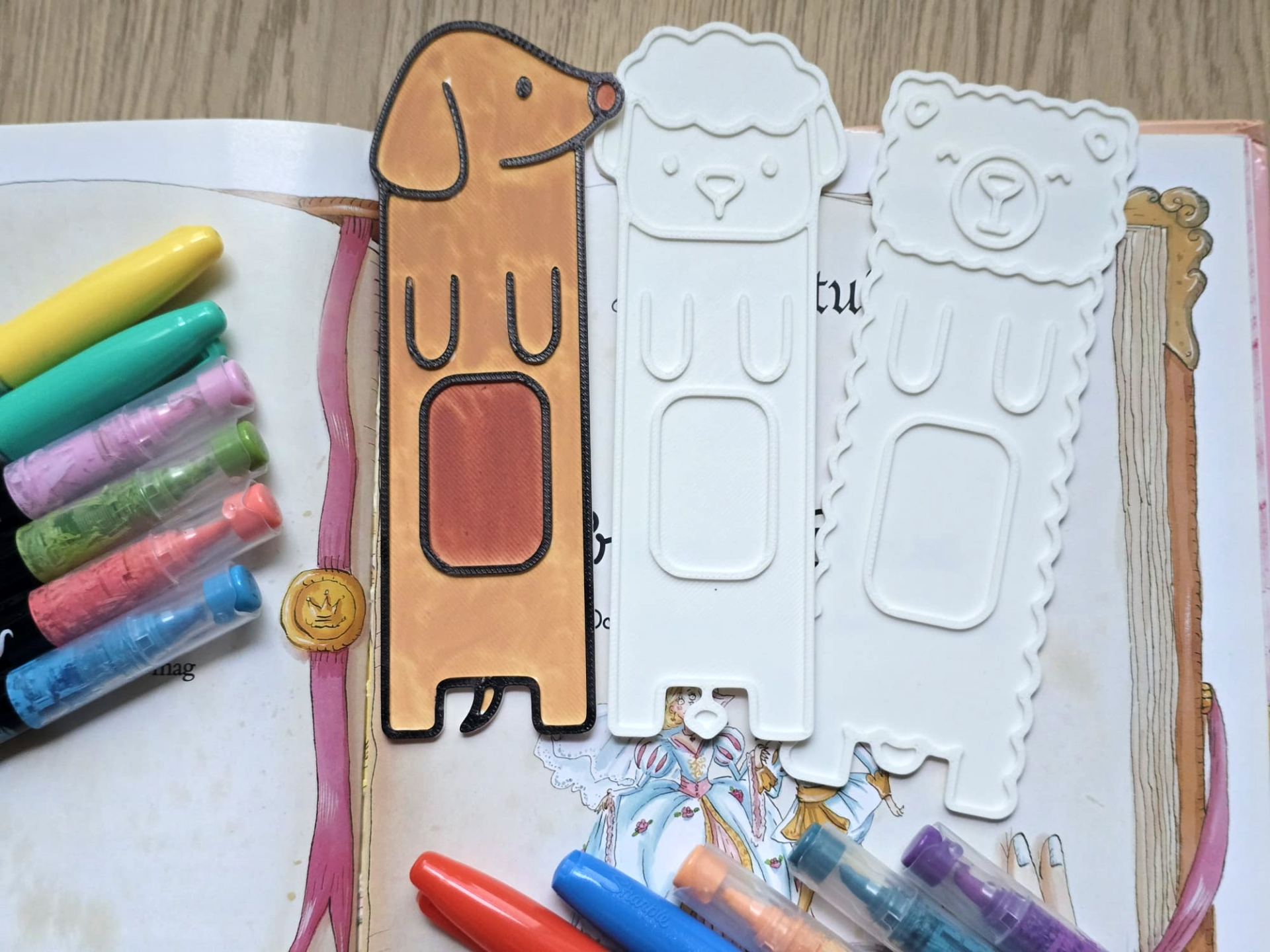 Sheep Dog Bear Bookmark Coloring Craft