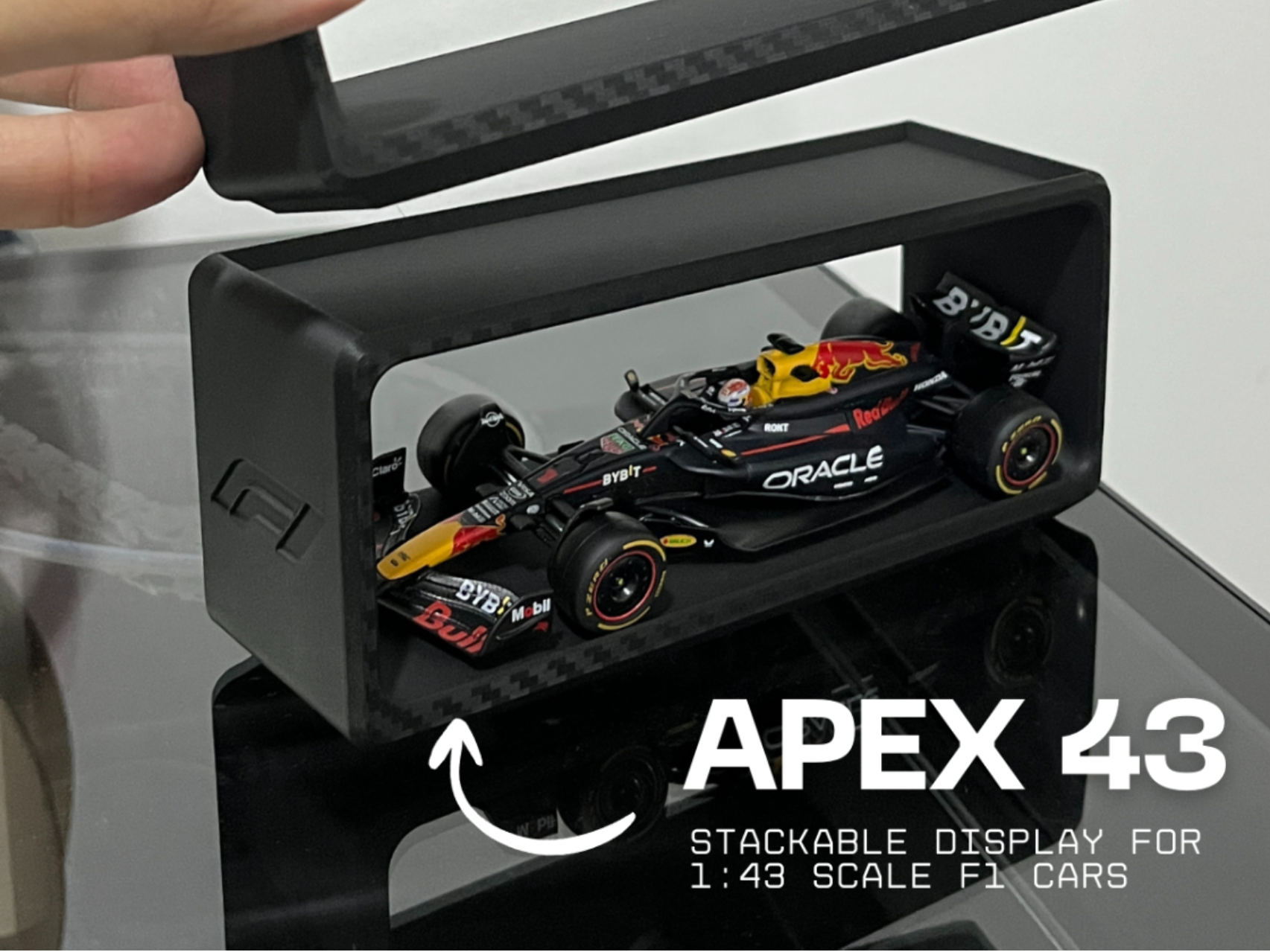 APEX43 · Stackable Display for 1:43 Scale F1 Cars