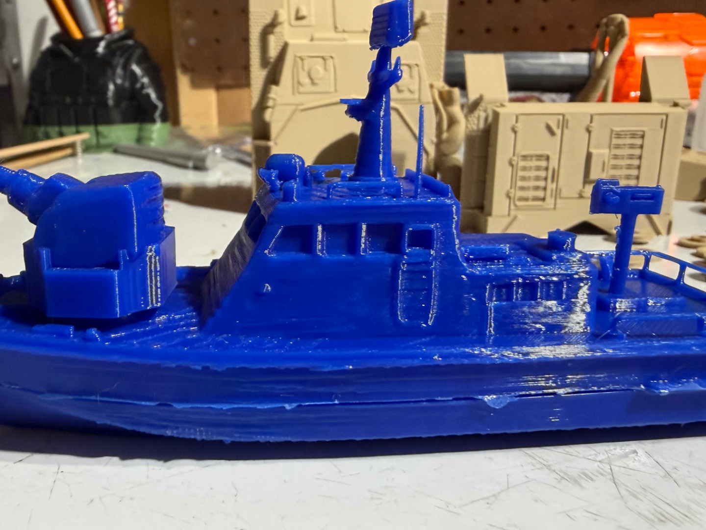 Floating Patrol Boat rotating guns