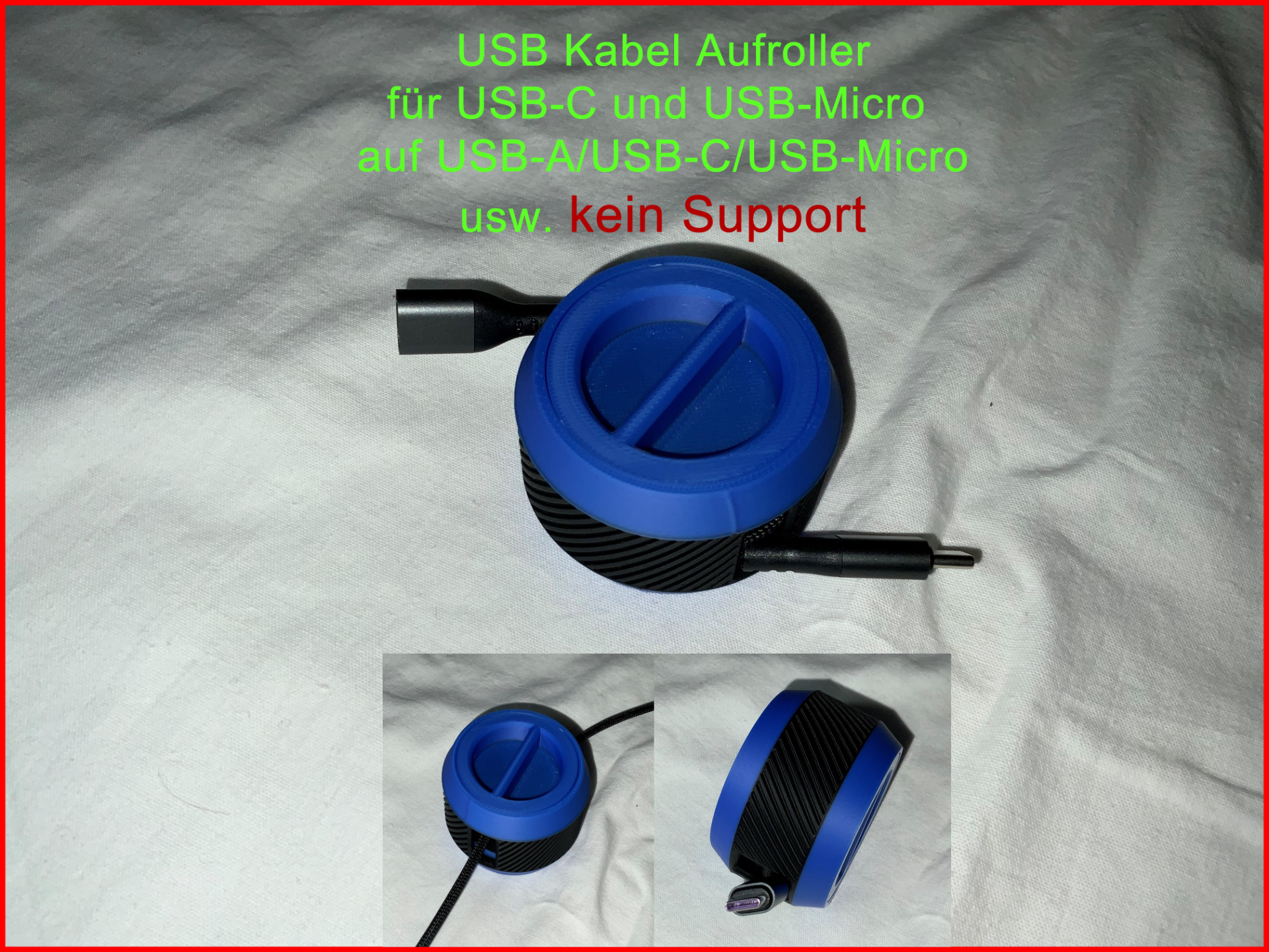 USB-Kabel Aufroller für USB-C - USB-Micro usw.