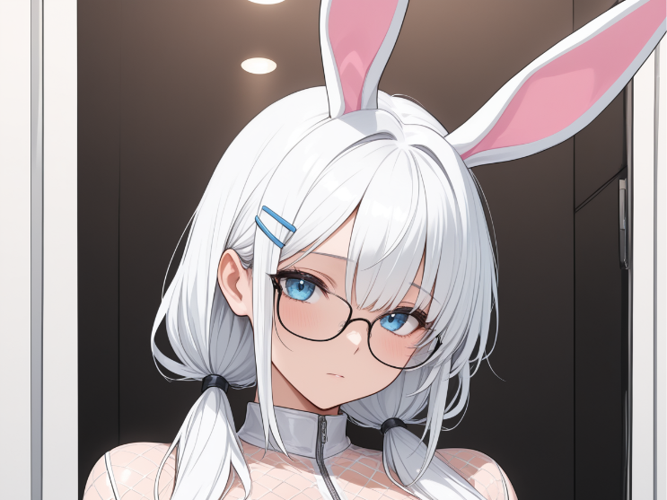 Sexy Anime Figur stehend im Hasenoutfit