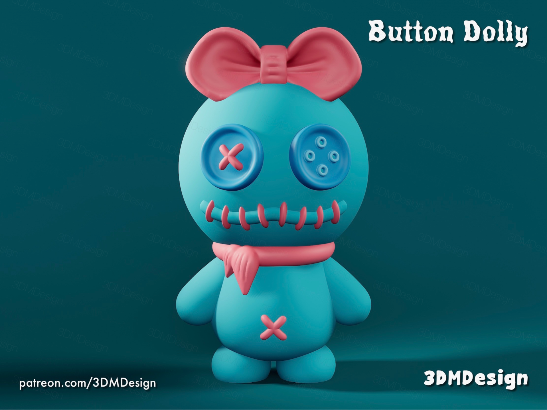 Button Dolly Keychain