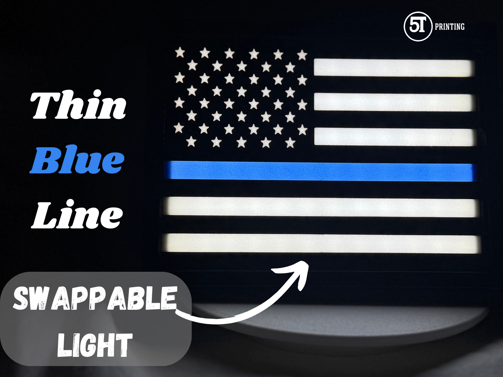 Thin Blue Line Swappable Light