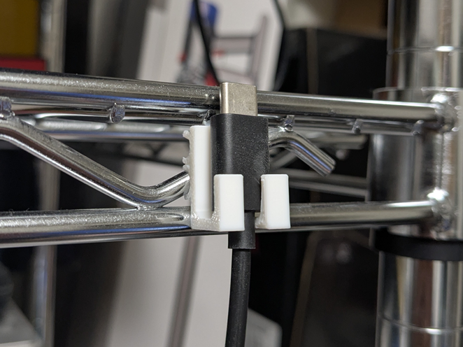 Dual‑Angle Wire Shelf Cable Holder