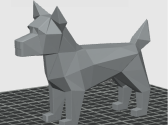 Cachorro em forma geométrica