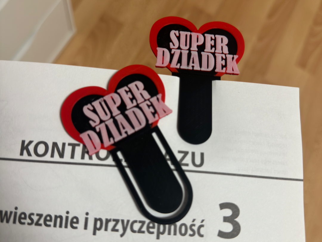 Super Dziadek Super grandpa day gift bookmark