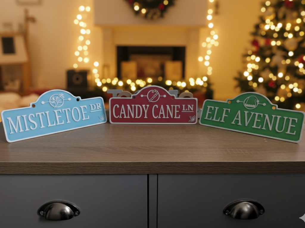 Festive Christmas Street Signs
