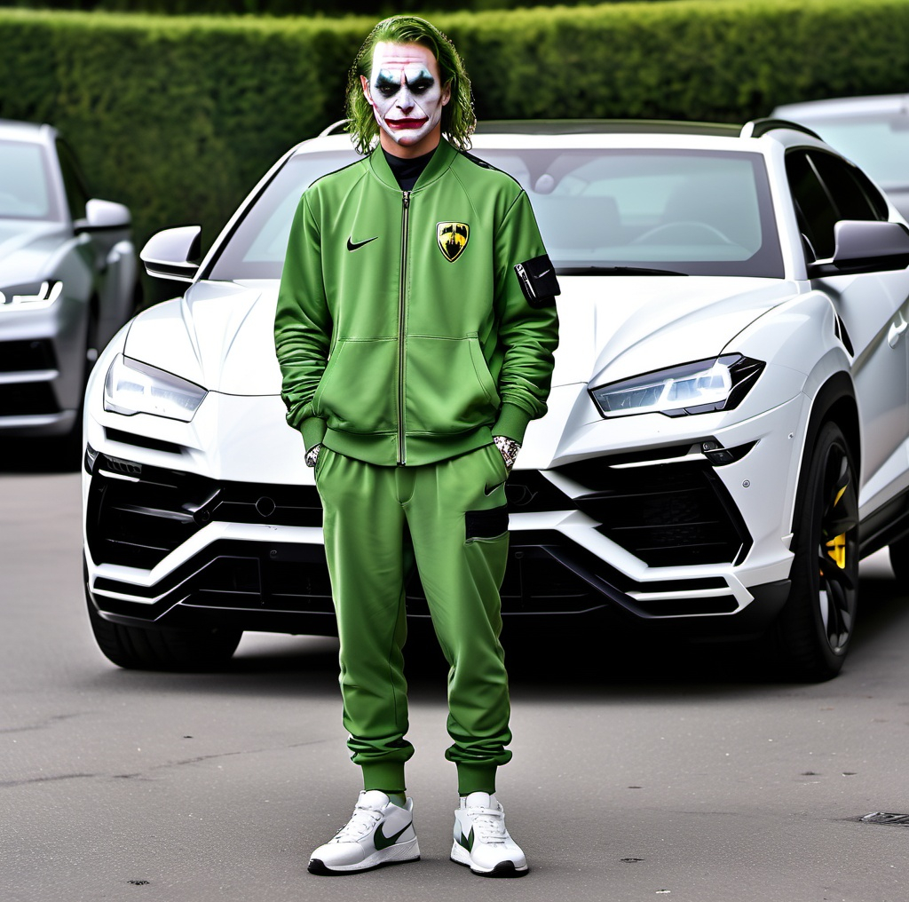 The JOKER wearing Nike with his Lamborghini urus