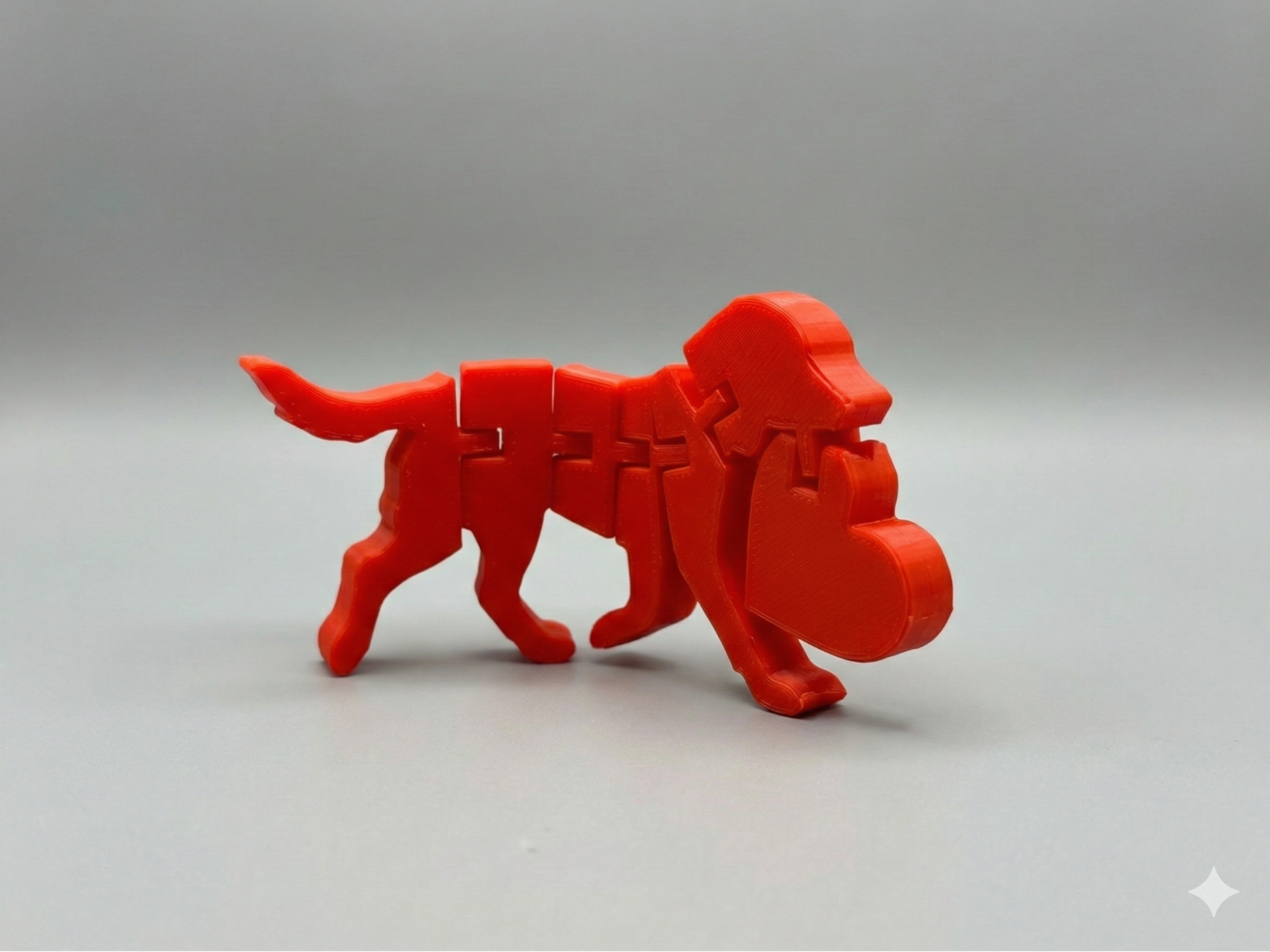 Flexi Valentine's Day Dog - Articulated Heart Toy