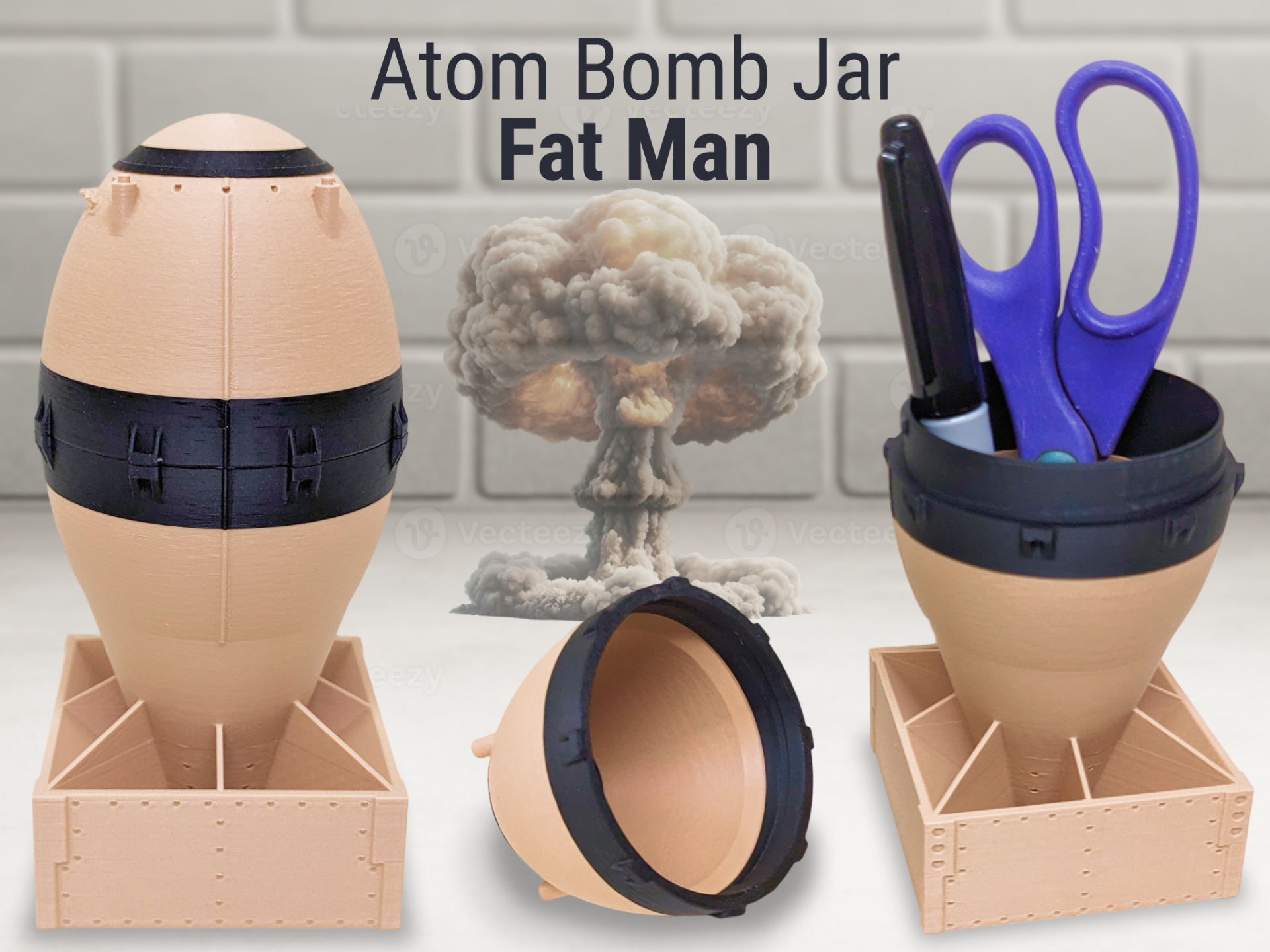 Atomic Bomb Jar | Fat Man | Easy Screw-On Top