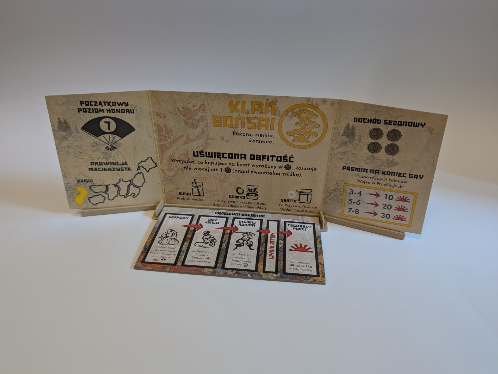 Rising Sun Board Game Clan Sheet Holder