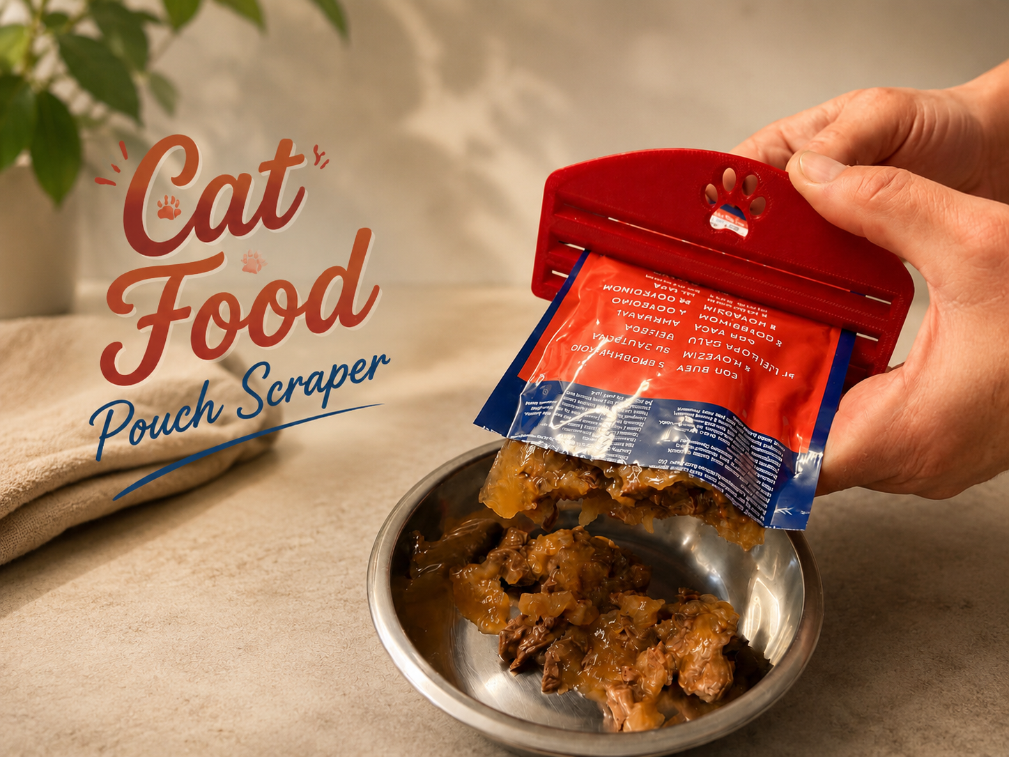 cat food pouch scraper