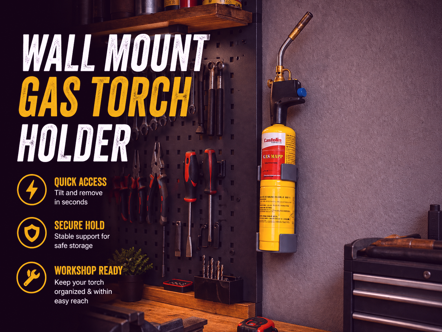 Wall Mount Holder for Gas Torch MAPP