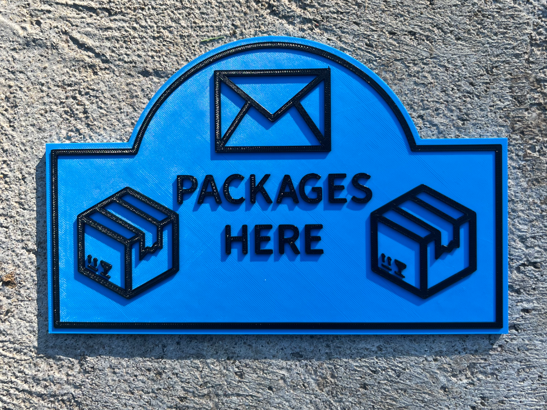 Packages Here Sign