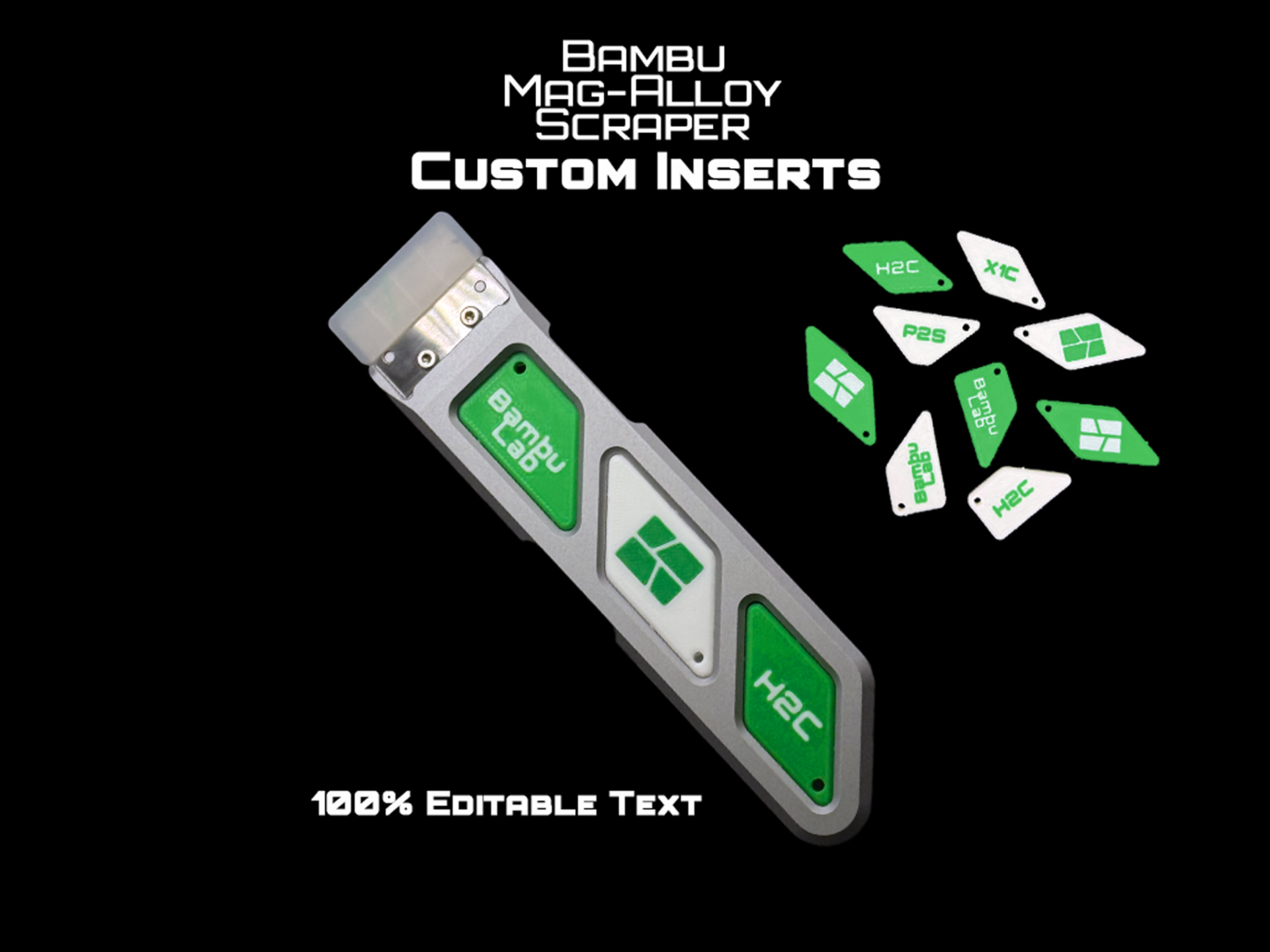 Bambu Mag-Alloy Scraper Branded Inserts