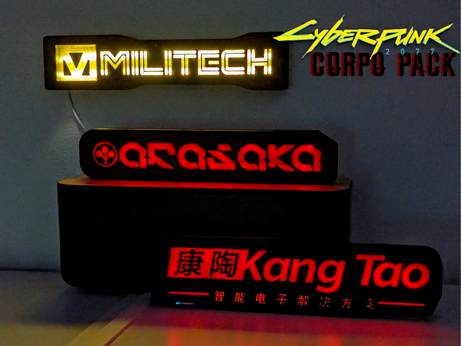 Cyberpunk 2077 LED Signs (Corpo Pack) v1.1
