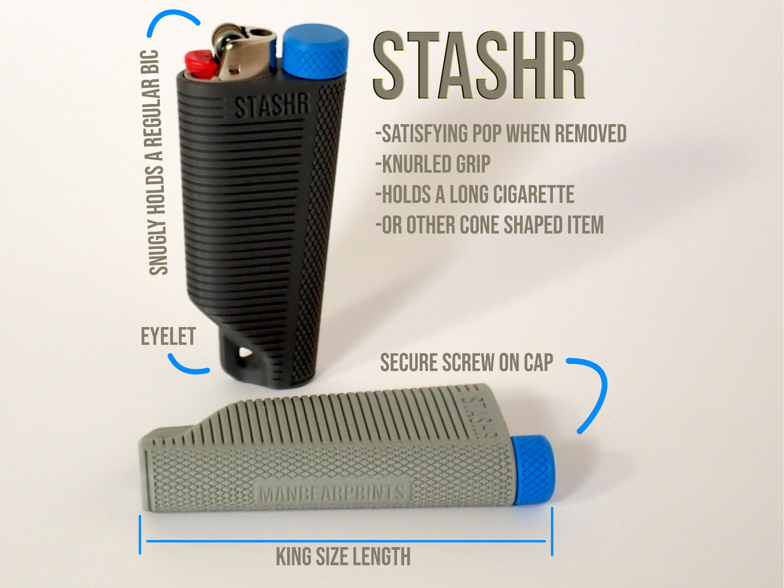 StashR bic lighter and cigarette or joint case
