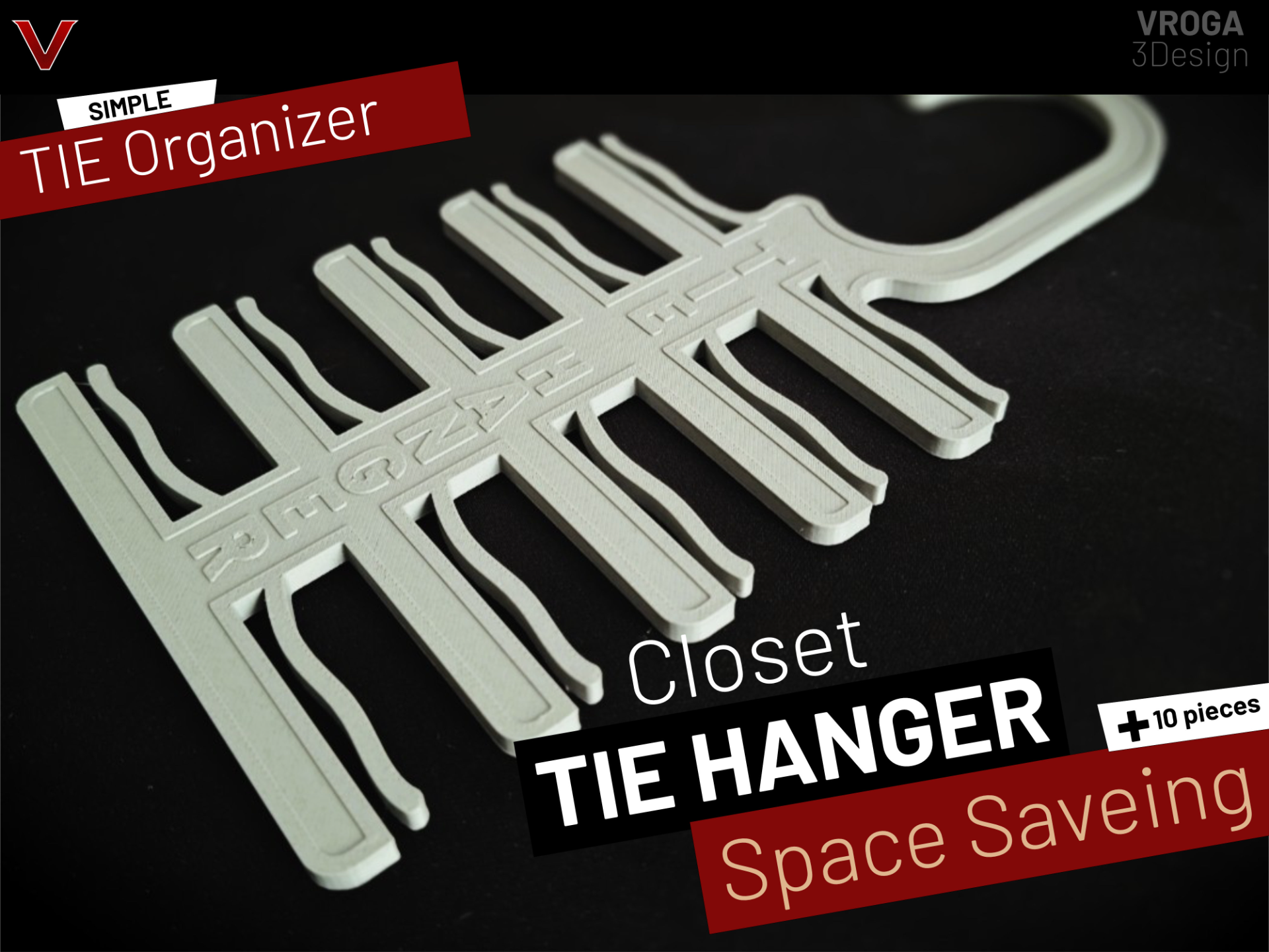 Tie Hanger - Closet organizer, Tie Rack