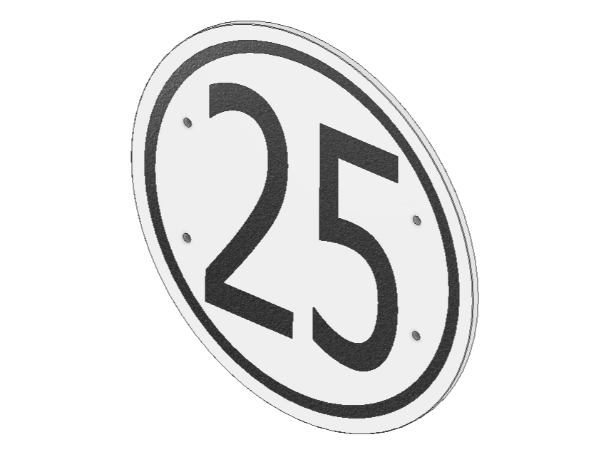 Geschwindigkeitsbegrenzungsschild 25 km/h Anhänger