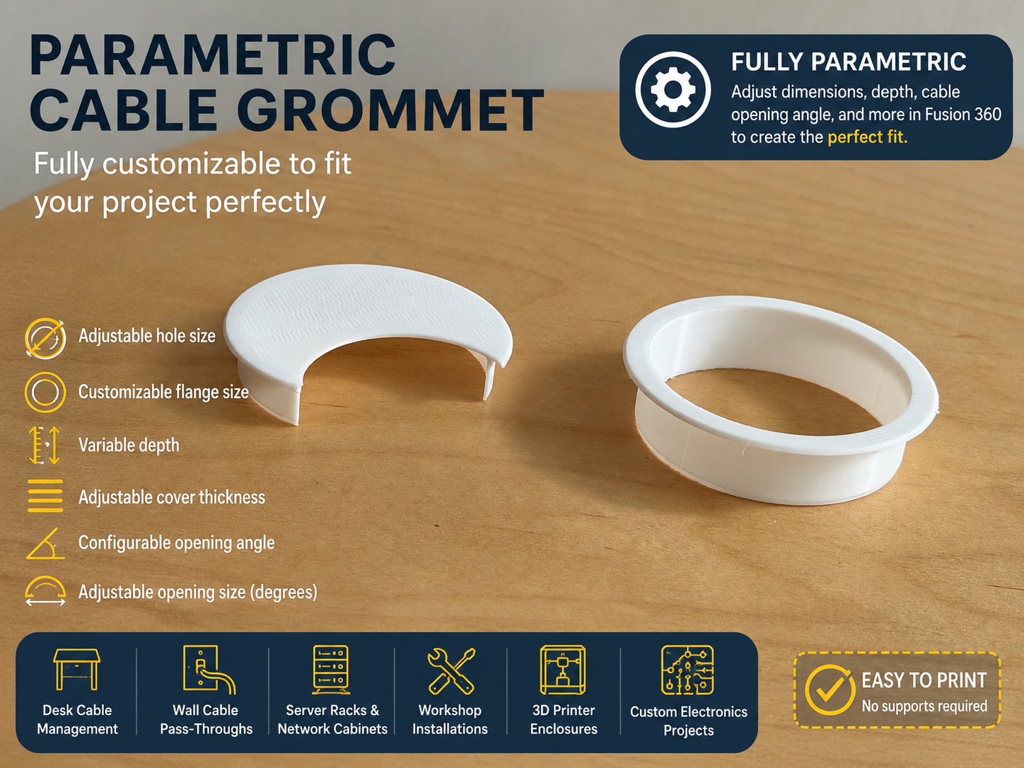 Cable grommet - parametric