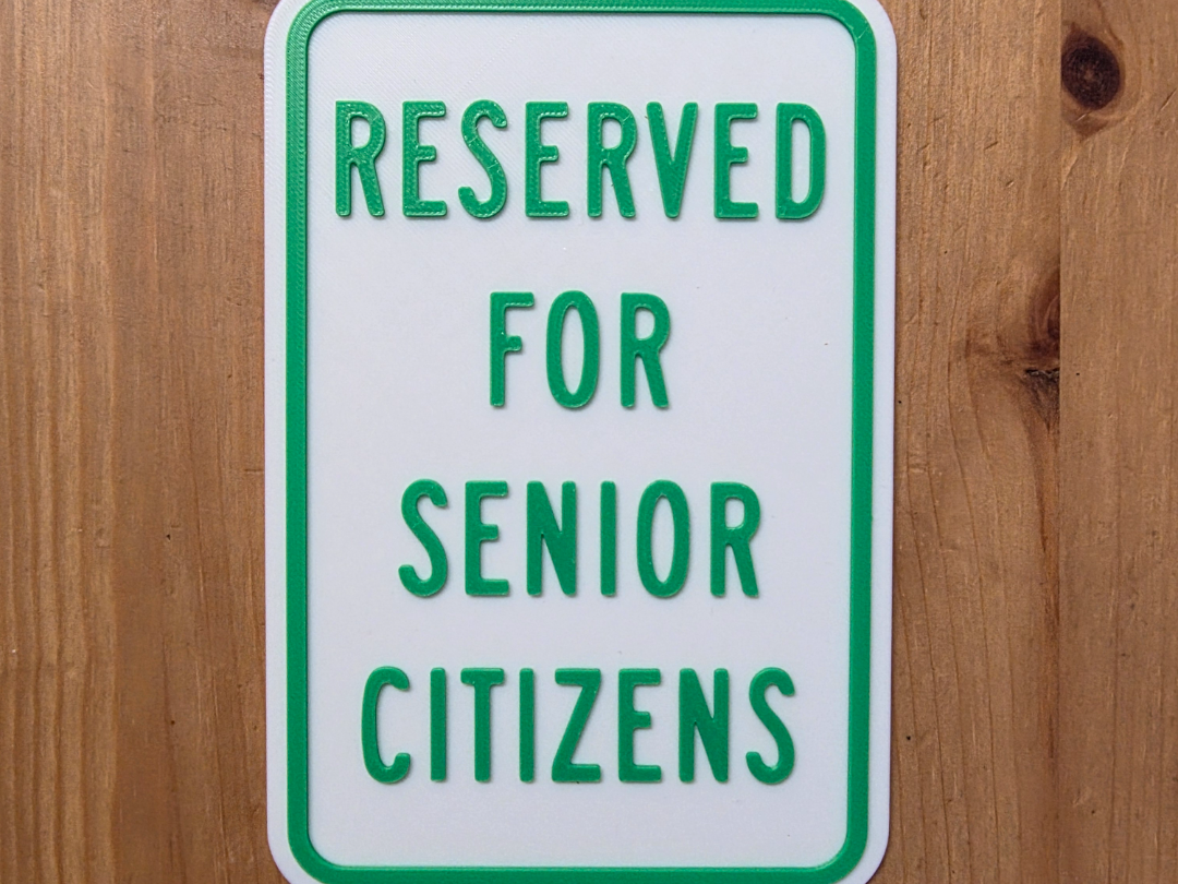 reserved for senior citizens sign