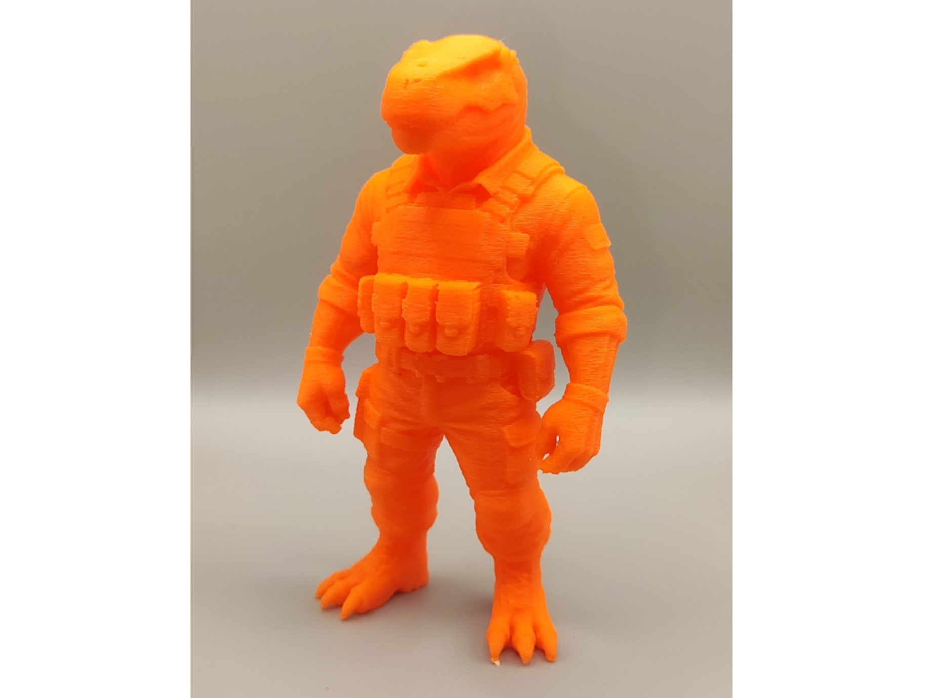 T-Rex soldier in the army figurine