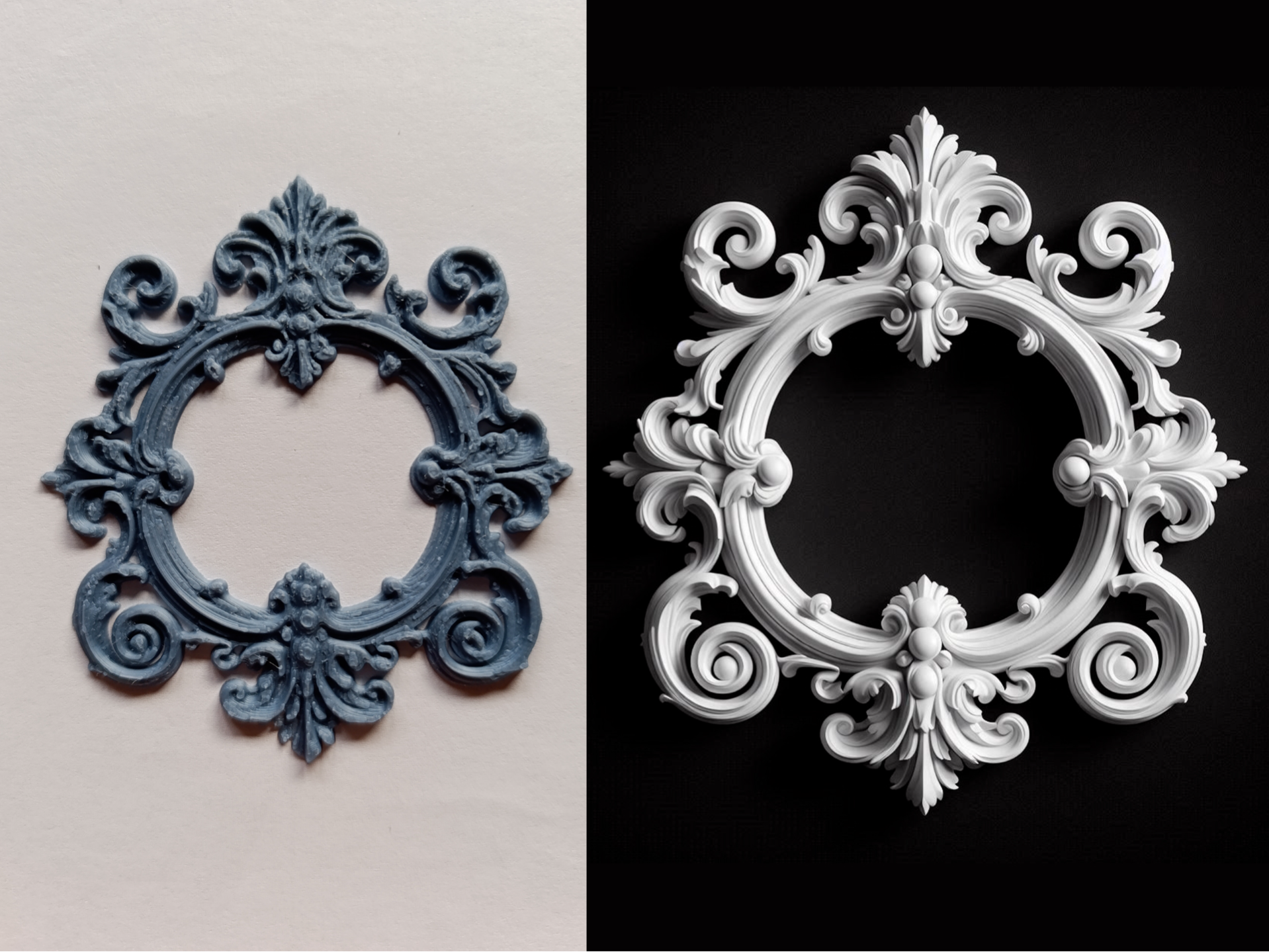 cornice rotonda con fregio decorativo