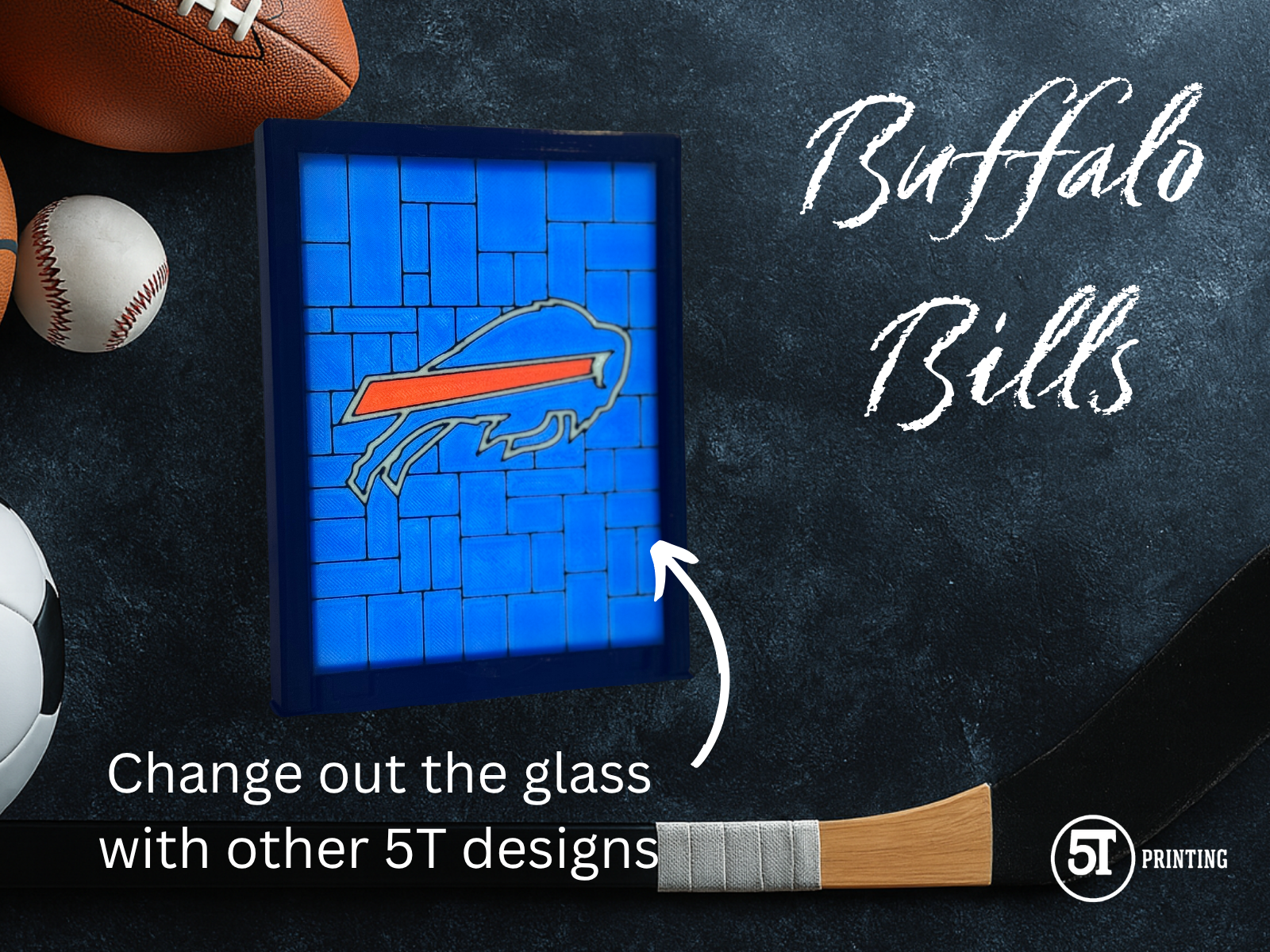 Buffalo Bills Stained Glass Light Box