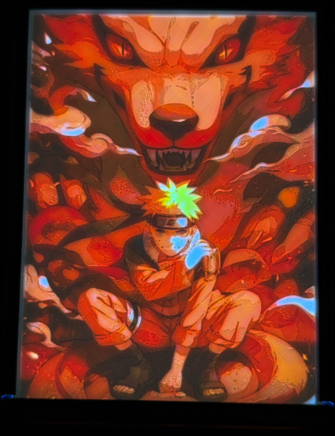 Naruto and Kurama lithophane