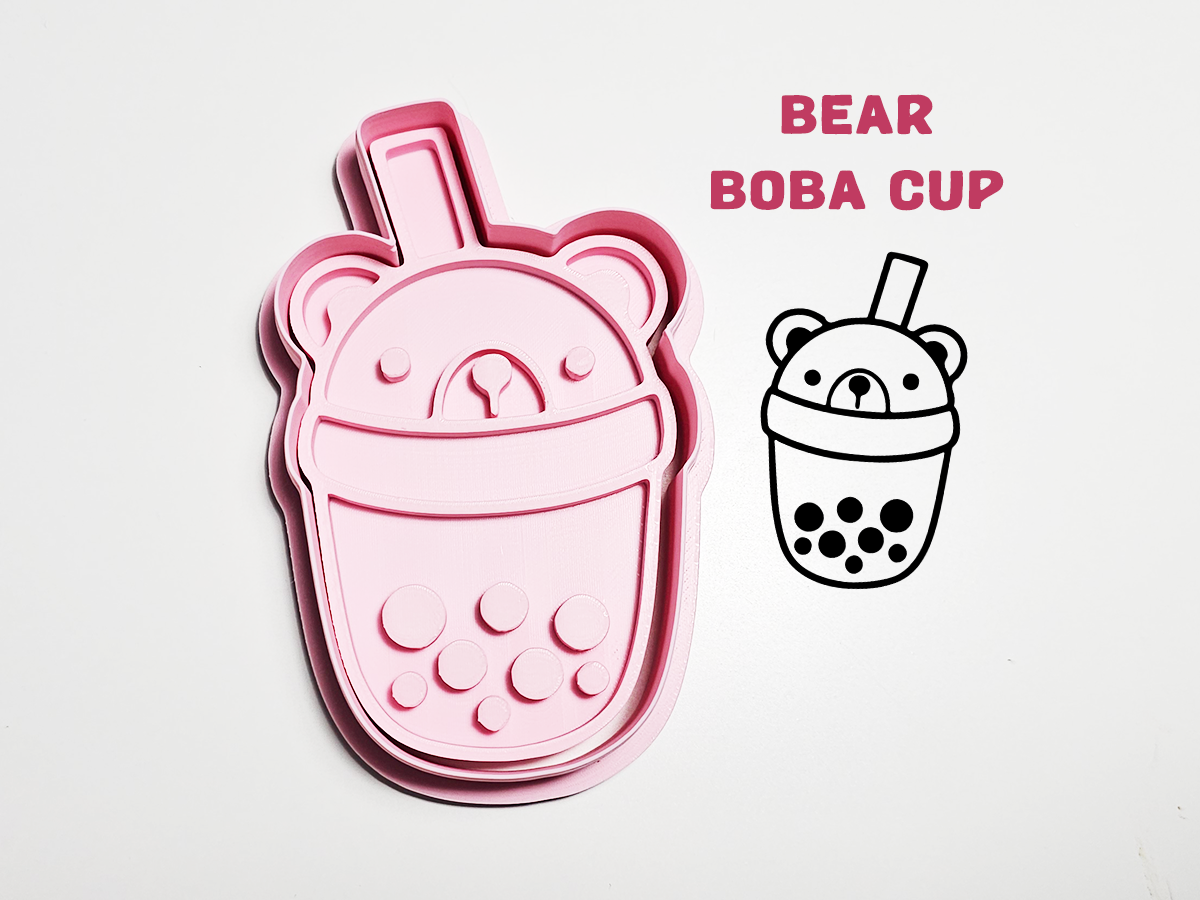 Bear Boba Cup Cookie Cutter / Stamp
